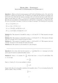 Topology Homework Solutions: Boundedness and Convergence of Sequences in R2 - Prof. Robert