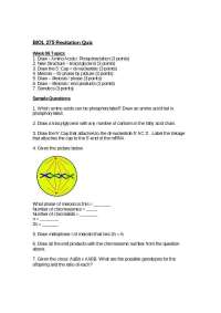 BIOL 275 Recitation Quiz: Week 08 Topics