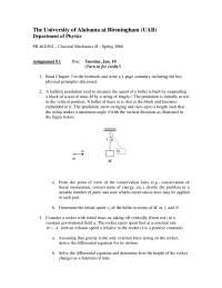 Classical Mechanics I - Study Questions for Assignment 1 | PH 462 - Docsity