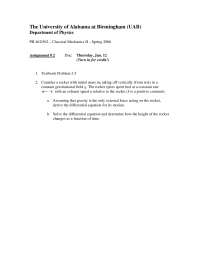 Assignment 2 Unsolved Problems | Classical Mechanics I | PH 462 - Docsity
