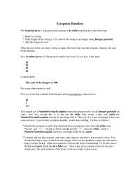Lab 11: Exception Handlers | Object Oriented Programming | CS 201 - Docsity