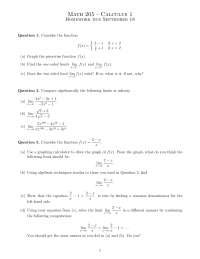 Unsolved Homework Questions for Calculus I | MATH 205 - Docsity