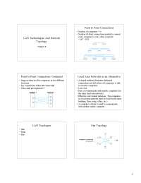 LAN Technologies and Network Topology - Lecture Slides | EE 432 - Docsity