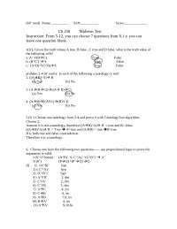 Solutions for Midterm Exam - Discrete Structures | CS 250 - Docsity