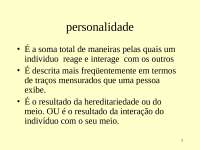 Personalidade I - Psicologia Jurídica