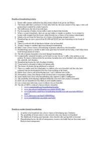 Benefits of Breastfeeding to Baby - Project | BIOS 103