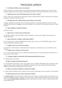 Questionário Psicologia Jurídica