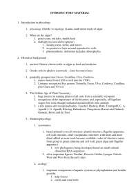 Introduzione alla Fitoplanterologia: Alghe, Tassonomia e Applicazioni