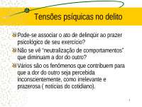 Tensões psíquicas no delito