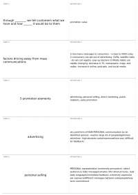 exam 3 review | MKT 337 - PRINCIPLES OF MARKETING