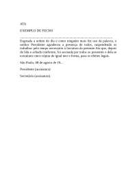 Atas de Reunião: Exemplo de Elaboração