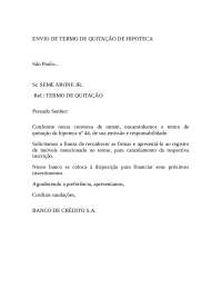 Termo de Quitação de Hipoteca: Banco de Crédito S.A.