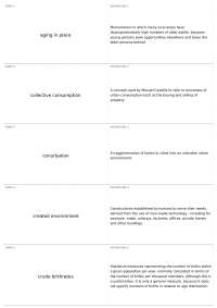 Urbanization and Aging Populations: Terms and Definitions