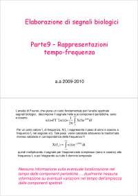 Elaborazione di segnali biologici - Rappresentazioni tempo-frequenza