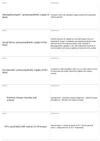 Parasympathetic Nervous System and Salivary Glands: Anatomy and Innervation