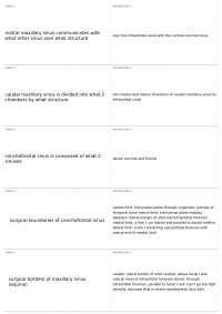 Anatomical Terms and Definitions: Sinuses and Their Surgical Boundaries in Ruminants