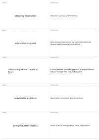 Business and Management: Info Management and Decision Making