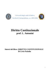 Esame di Diritto Costituzionale prof Antonini - UniPD