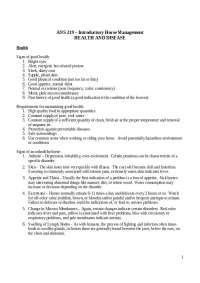 Notes on Health and Disease - Introductory Horse Management | ANS 219