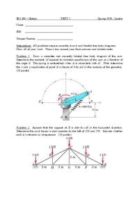 3 Solved Problems on the Statics - Examination 1 | E M 306
