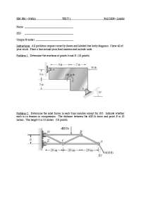 3 Solved Problems in the Exam 1 on the Statics | E M 306