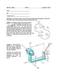 EM 306 - Statics Test 2: Equilibrium and Moments - Prof. Chad M. Landis