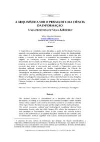 A Arquivística sob o prisma de uma Ciência da Informação