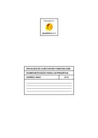 Psicología de la Motivación y Emoción: Examen de Motivación (UCM) - Garrido, Isaac - Prof.