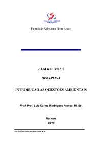 Mini-Curso: Introdução as Questões Ambientais