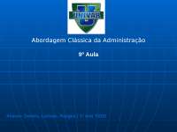 Abordagem Clássica da Administração e TRH
