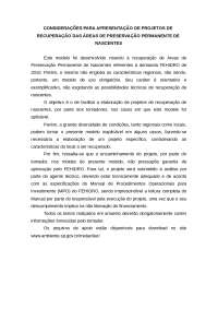Recuperação de Áreas de Preservação Permanente de Nascentes