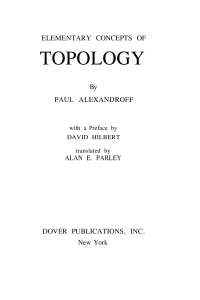 Elementary Concepts In Topology - Alexandroff P. - Elementary Concepts ...