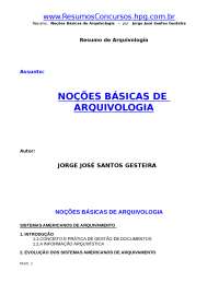Noções Básicas de Arquivologia