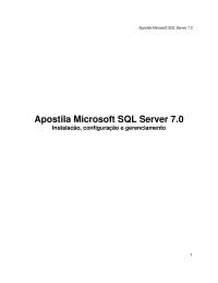 SQL server 7.0 - Apostila sql server 7.0, desde o básico ao avançado ...