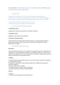 Lección 8: Concentración y Cooperación Empresarial - Sociedades Concentradas