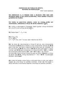 Exercícios de força de atrito - Roteiro de resolução (1)