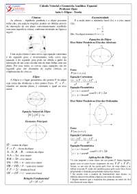 Cálculo Vetorial e Geometria Analítica Espacial 