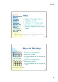 Mapas de Karnaugh e Implicantes Primos
