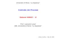 Controllo di Processi - Sistemi MIMO - 5