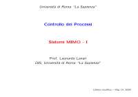 Controllo dei processi - Sistemi MIMO - 1