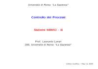 Controllo di Processi - Sistemi MIMO - 2