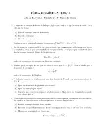 Lista de Exercícios Gás Ideal Quântico 