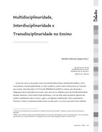 Inter, Multi e Transdisciplinaridade