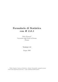Formulario di statistica con R - Docsity