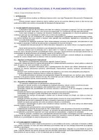 Didatica - planejamento educacional e planejamento do ensino