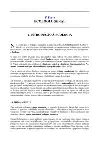 Notas de Ecologia Geral: introdução