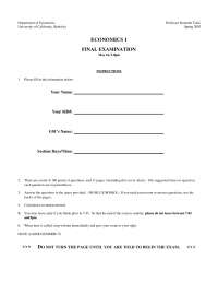 Final Examination Spring 2003 - Introduction to Economics | ECON 1 ...