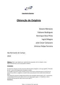 Obtenção do Oxigênio