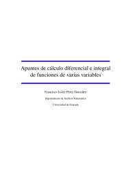 Apuntes de cálculo diferencial e integral Varias variables