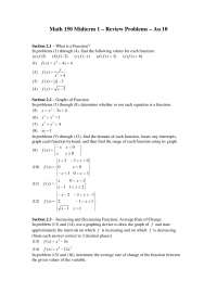 Problems of Elementary Functions - Midterm Exam | MATH 150 - Docsity